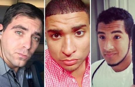 Three victims of the shooting (from left): Edward Sotomayor Jr., Stanley Almodovar III, Luis Vielma.
